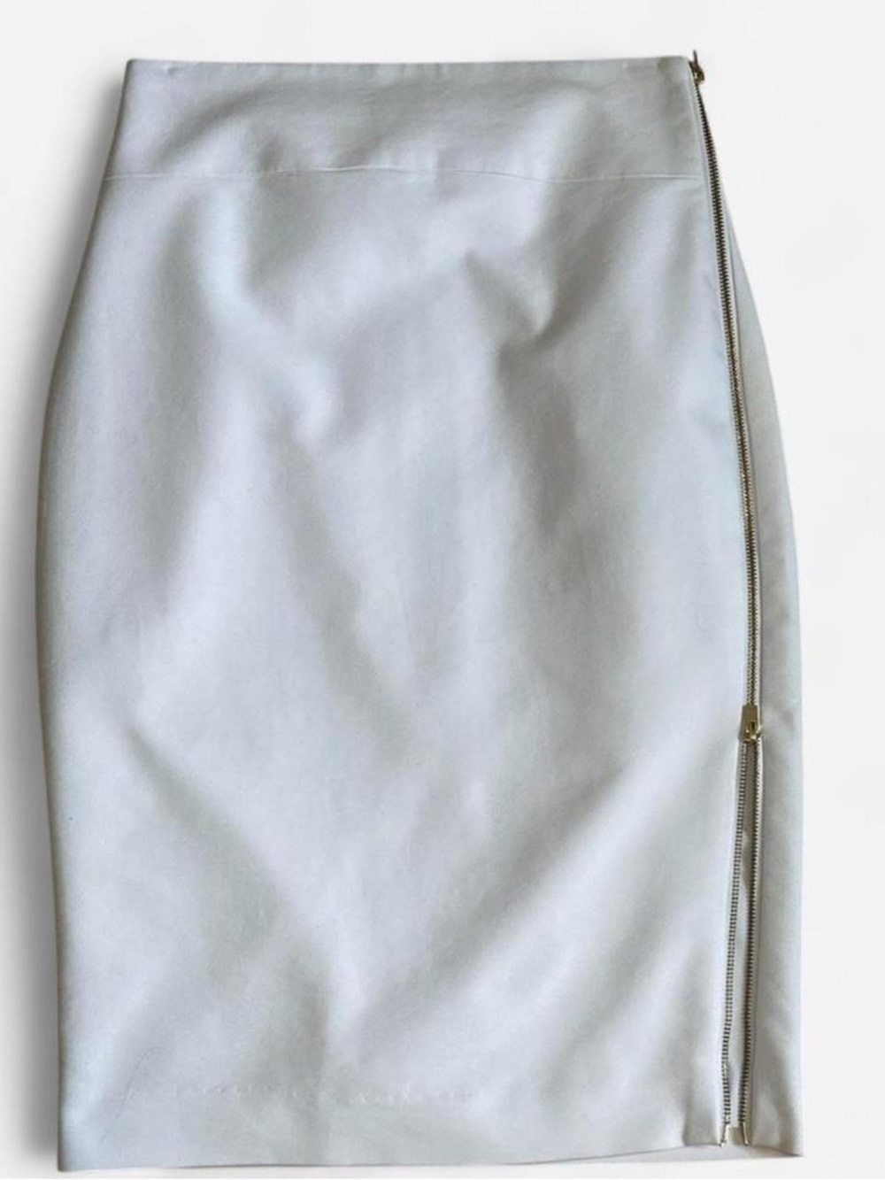 Express High Rise White Pencil Skirt with Side Zip Detail - Size 0